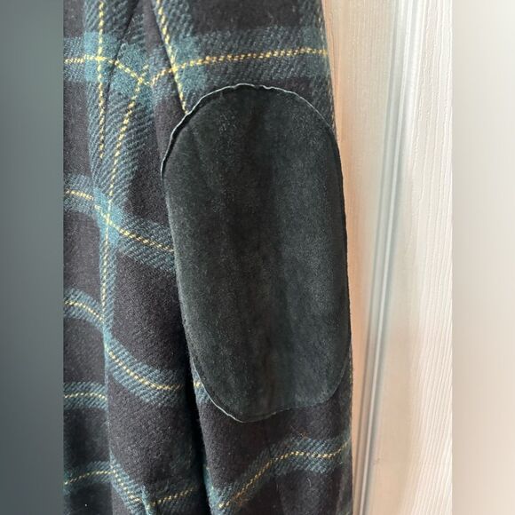 Vintage Harve Benard Sport Wool Green Plaid Suede Elbow Pads Blazer Jacket 14 - Picture 8 of 12